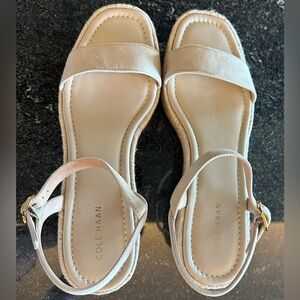 Cole Haan Cream Suede Slingback Sandals
